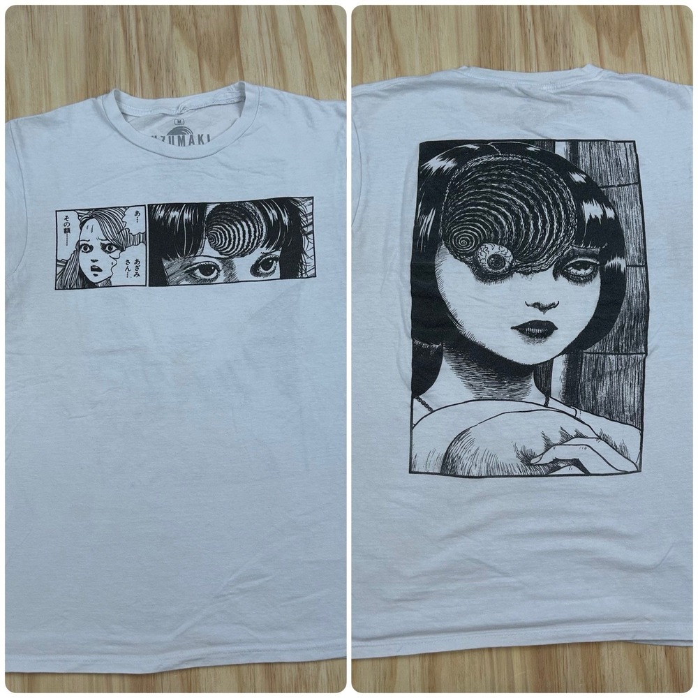 Uzumaki Size M Short Sleeve T-Shirt Ripple Junction White Anime Cartoon